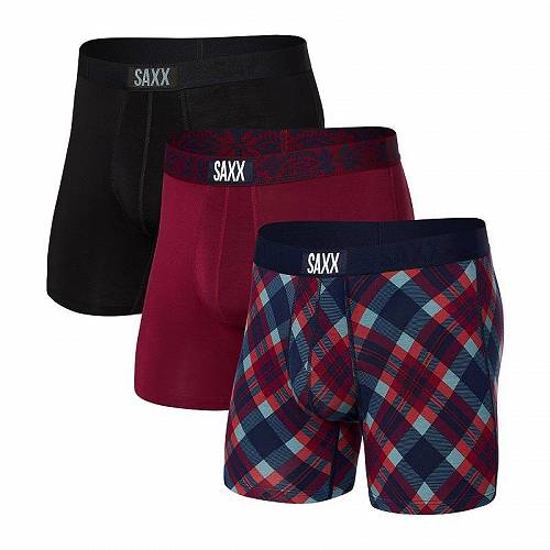 送料無料 サックスアンダーウエアー SAXX UNDERWEAR メンズ 男性用 ファッション 下着 Vibe Boxer Brief 3-Pack - Olympia/Holiday Wb/Black