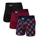  TbNXA_[EGA[ SAXX UNDERWEAR Y jp t@bV  Vibe Boxer Brief 3-Pack - Olympia/Holiday Wb/Black