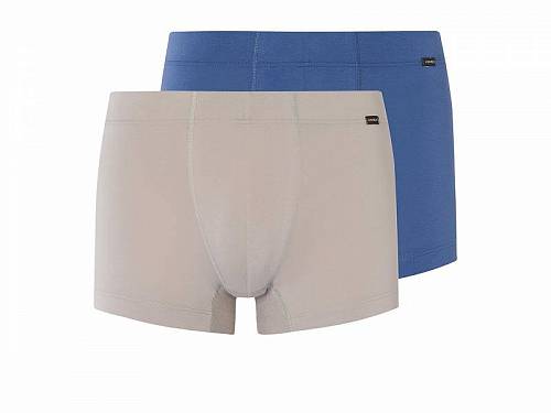 送料無料 ハンロ Hanro メンズ 男性用 ファッション 下着 Cotton Essentials 2-Pack Boxer Brief - Slate Blue/Mid Grey