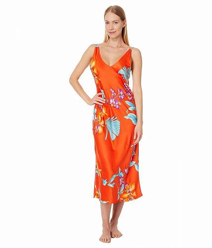 送料無料 N by Natori レディース 女性用 ファッション パジャマ 寝巻き ナイトガウン Malta 46&quot; Gown - Paradise Orange Multi