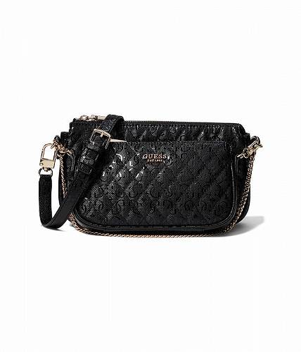  QX GUESS fB[X p obO  obNpbN bN Yarmilla Double Pouch Crossbody - Black