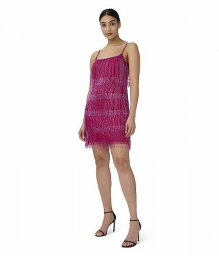 送料無料 アドリアナパペル Adrianna Papell レディース 女性用 ファッション ドレス Beaded Fringe Slip Dress - Raspberry Wine