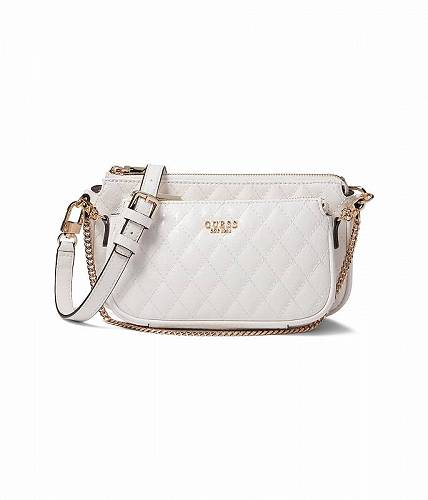  QX GUESS fB[X p obO  obNpbN bN Yarmilla Double Pouch Crossbody - White