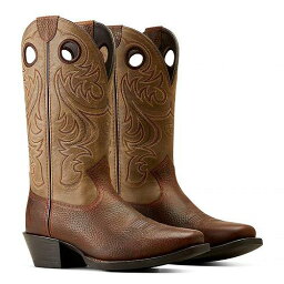 送料無料 アリアト Ariat メンズ 男性用 シューズ 靴 ブーツ ウエスタンブーツ Sport Square Toe Western Boots - Brown Oiled Rowdy