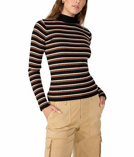 送料無料 サンクチュアリ Sanctuary レディース 女性用 ファッション セーター Detailed Rib Mock Top - Black/Caramel Cafe/Milk Stripe