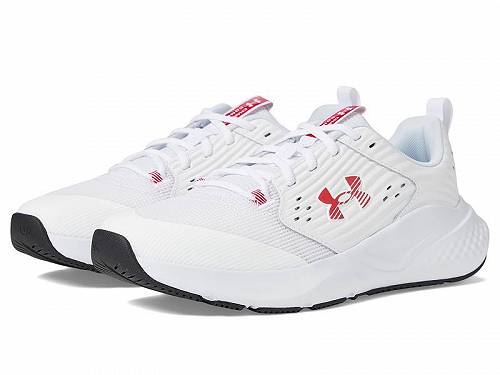 送料無料 アンダーアーマー Under Armour メンズ 男性用 シューズ 靴 スニーカー 運動靴 Charged Commit 4 Training Shoes - White/Distant Gray/Red