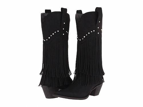 送料無料 ローパー Roper レディース 女性用 シューズ 靴 ブーツ ウエスタンブーツ 12" Stud and Fringe Boot - Black/Crystal Stud