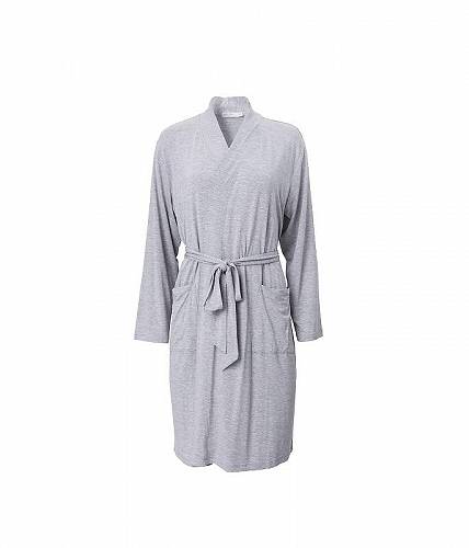 送料無料 ベアフードドリームズ Barefoot Dreams レディース 女性用 ファッション パジャマ 寝巻き バスローブ Malibu Collection R Soft Jersey Short Robe - Heather Gray