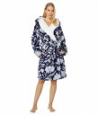 送料無料 ベラブラッドリー Vera Bradley レディース 女性用 ファッション パジャマ 寝巻き バスローブ Plush Fleece Robe - Frosted Lace Navy