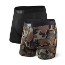  TbNXA_[EGA[ SAXX UNDERWEAR Y jp t@bV  Vibe Boxer Brief 2-Pack - Black/Wood Camo