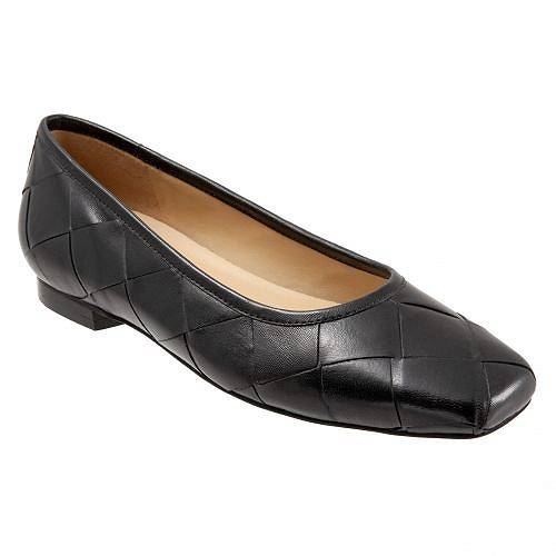 送料無料 トロッターズ Trotters レディース 女性用 シューズ 靴 フラット Hanny - Black Leather