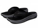 送料無料 フローシャイム Florsheim メンズ 男性用 シューズ 靴 サンダル Tread Lite Thong Sandal - Black Knit/Nubuck/Gray Sole