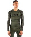 送料無料 ヴェナム Venum メンズ 男性用 ファッション アクティブシャツ UFC VENUM Authentic Fight Week Long Sleeve Rashguard - Khaki