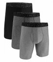 送料無料 アンダーアーマー Under Armour メンズ 男性用 ファッション 下着 3-Pack Performance Tech Solid 9" Boxer Briefs - Steel