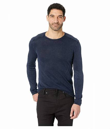 送料無料 ジョーンバルバトス John Varvatos メンズ 男性用 ファッション Tシャツ Long Sleeve Crew Neck in Acid Wash Y1833U4B - Deep Blue