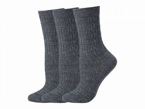 送料無料 スマートウール Smartwool レディース 女性用 ファッション ソックス 靴下 Everyday Cable Crew Socks 3-Pack - Medium Gray