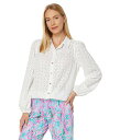  [s[bc@[ Lilly Pulitzer fB[X p t@bV {^Vc Sea Breeze Eyelet Button-Down - Resort White Ditsy Diamond Poly Eyelet