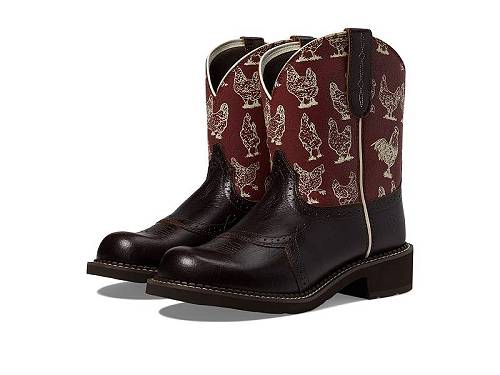 送料無料 アリアト Ariat レディース 女性用 シューズ 靴 ブーツ ウエスタンブーツ Fatbaby Heritage Farrah Western Boot - Chocolate Chip/Henhouse