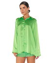  V[~[A[[ Show Me Your Mumu fB[X p t@bV {^Vc Smith Button-Down - Bright Green Luxe Satin