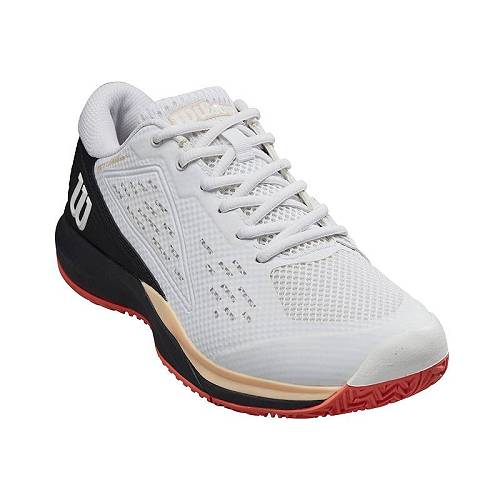 送料無料 ウィルソン Wilson レディース 女性用 シューズ 靴 スニーカー 運動靴 Rush Pro Ace Pickleball Shoes - White/Black/Living Coral