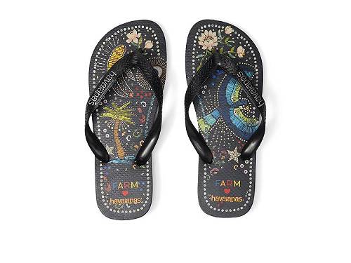 送料無料 ハワイアナス Havaianas レディース 女性用 シューズ 靴 サンダル Farm Rio Multi Flip-Flop - Black