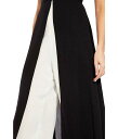 送料無料 アドリアナパペル Adrianna Papell レディース 女性用 ファッション ジャンプスーツ つなぎ セット Sleeveless Stretch Crepe Jumpsuit with Chiffon Overlay - Black Ivory 3