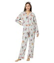  s[WF[Tx[V P.J. Salvage fB[X p t@bV pW} Q Holiday Flannel PJ Set with Headband - Frost Grey/Candy Cane Kitties