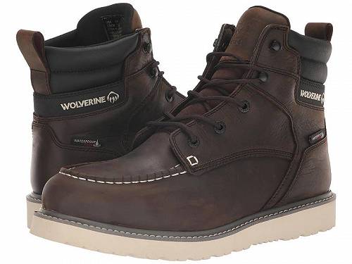 送料無料 ウルヴァリン Wolverine メンズ 男性用 シューズ 靴 ブーツ ワークブーツ Trade Wedge Waterproof 6&quot; - Dark Brown