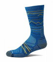 送料無料 スマートウール Smartwool メンズ 男性用 ファッション ソックス 靴下 スリッパ Performance Hike Light Cushion Mountain Range Pattern Crew - Laguna Blue