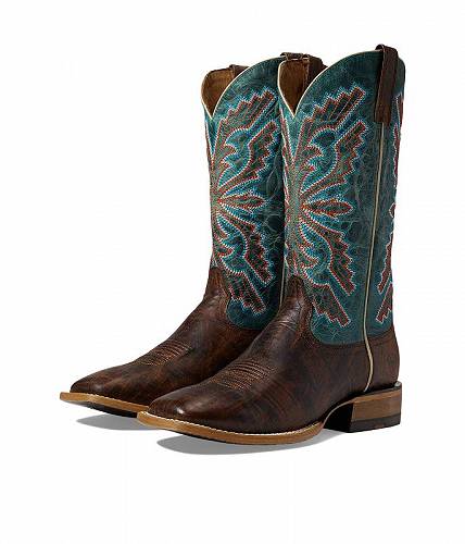 送料無料 アリアト Ariat メンズ 男性用 シューズ 靴 ブーツ ウエスタンブーツ Sting Western Boots - Burnt Brown/Antique Teal