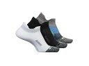 送料無料 フューチュアズ Feetures ファッション ソックス 靴下 Elite Light Cushion No Show Tab 3-Pair Pack - Gravity Gray/Black/White