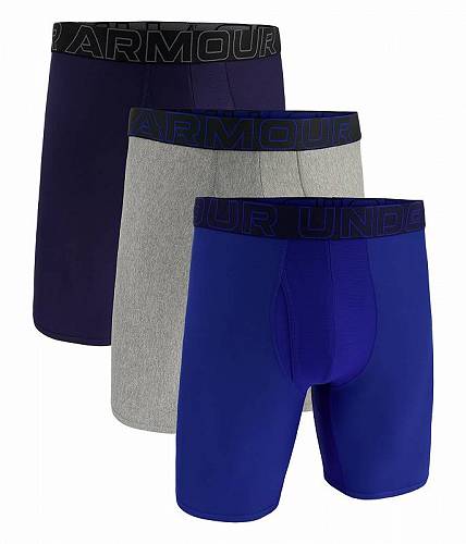 送料無料 アンダーアーマー Under Armour メンズ 男性用 ファッション 下着 3-Pack Performance Tech Solid 9" Boxer Briefs - Royal