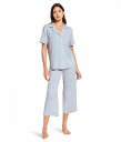 送料無料 エバージェイ Eberjey レディース 女性用 ファッション パジャマ 寝巻き Gisele - The Cropped Pajama Set - Ice Blue/Ivory