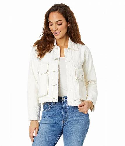 ̵ ֥󥯥̥磻 Blank NYC ǥ  եå  㥱å  ٥ Ecru Cropped Punch Hole Shirt Jacket with Pockets - Ivory