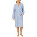 送料無料 アイリーンウエスト Eileen West レディース 女性用 ファッション パジャマ 寝巻き バスローブ 42 Notch Zip Robe - Blue Heather