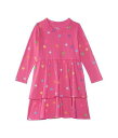 送料無料 Chaser Kids 女の子用 ファッション 子供服 ドレス Rainbow Stars Ruffle Dress (Little Kids/Big Kids) - Flamingo