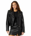  uNGkCV[ Blank NYC fB[X p t@bV AE^[ WPbg R[g _EEEC^[R[g Black Vegan Leather Moto Jacket - Black