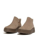 送料無料 フィットフロップ FitFlop レディース 女性用 シューズ 靴 ブーツ アンクル ショートブーツ F-Mode Suede Flatform Zip Ankle Boots - Minky Grey