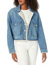  uNGkCV[ Blank NYC fB[X p t@bV AE^[ WPbg R[g WPbg Cropped Denim Jacket with Sherpa Lining in Crash Course - Crash Course