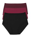  lCg Natori fB[X p t@bV  V[c Bliss Full Brief 3-Pack - Vino/Crushed Velvet/Black