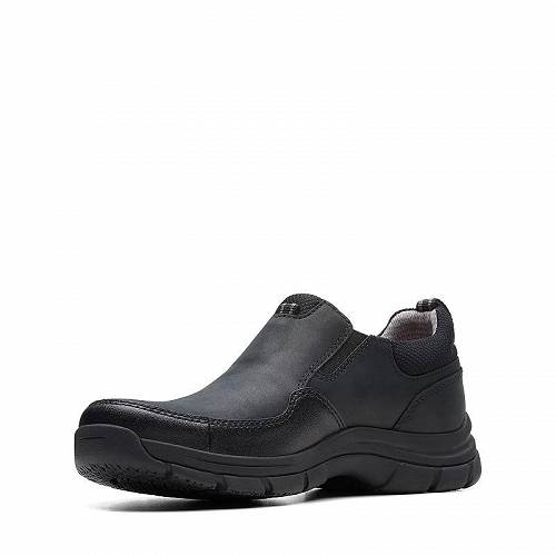 送料無料 クラークス Clarks メンズ 男性用 シューズ 靴 ローファー Walpath Step - Black Leather