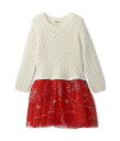 送料無料 Hatley Kids 女の子用 ファッション 子供服 ドレス Red Sparkle Sweater Tulle Dress (Toddler/Little Kids/Big Kids) - Natural