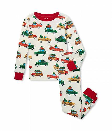 ̵ Hatley Kids ˤλ եå Ҷ ѥ  Holiday Cars Cotton Pajama Set (Toddler/Little Kids/Big Kids) - Natural