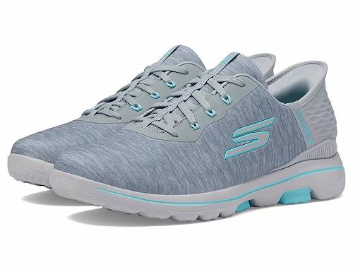 送料無料 Skechers GO GOLF レディース 女性用 シューズ 靴 スニーカー 運動靴 Go Golf Walk 5 Hands Free Slip-Ins - Grey/Aqua