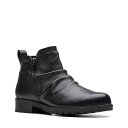 送料無料 クラークス Clarks レディース 女性用 シューズ 靴 ブーツ アンクル ショートブーツ Aspra Walk Waterproof - Black Leather