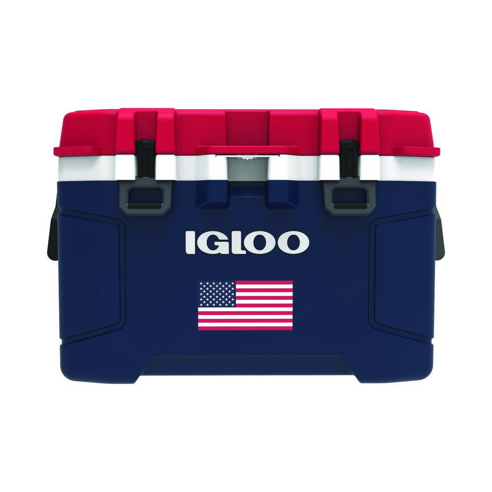 Igloo Trailmate® Cooler 50QT Americana クーラーボックス 週末のキャンプやアウトドア、スポーツ観戦に最適な大容量クーラーボックスです。頑丈な設計ながら車にも積みやすいサイズで、食材や飲み物をしっかり保冷。アメリカ国旗をイメージしたレッド・ホワイト・ブルーのデザインが目を引きます。 【特長】 ・50QT（約47.3L）の使いやすい大容量サイズ ・最大81本の缶飲料を収納可能 ・アメリカ製のAmericanaカラーデザイン ・壁面とフタに厚さ約1.5インチ（約3.8cm）の高密度断熱フォームを採用し、優れた保冷力を実現 ・Igloo独自のCool Riser Technology®により、本体底面を地面から浮かせることで保冷性能を向上 ・頑丈なTグリップラッチを採用し、しっかり密閉して冷気を逃がしにくい設計 ・キャンプ、BBQ、釣り、スポーツ観戦、テールゲートパーティーなどに最適 【サイズ】 幅：約18インチ（約45.7cm） 奥行：約25インチ（約63.5cm） 高さ：約16インチ（約40.6cm） 【容量】 50QT（約47.3L） 【収納目安】 缶飲料 最大81本Igloo Trailmate® Cooler 50QT Americana クーラーボックス 週末のキャンプやアウトドア、スポーツ観戦に最適な大容量クーラーボックスです。頑丈な設計ながら車にも積みやすいサイズで、食材や飲み物をしっかり保冷。アメリカ国旗をイメージしたレッド・ホワイト・ブルーのデザインが目を引きます。 【特長】 ・50QT（約47.3L）の使いやすい大容量サイズ ・最大81本の缶飲料を収納可能 ・アメリカ製のAmericanaカラーデザイン ・壁面とフタに厚さ約1.5インチ（約3.8cm）の高密度断熱フォームを採用し、優れた保冷力を実現 ・Igloo独自のCool Riser Technology®により、本体底面を地面から浮かせることで保冷性能を向上 ・頑丈なTグリップラッチを採用し、しっかり密閉して冷気を逃がしにくい設計 ・キャンプ、BBQ、釣り、スポーツ観戦、テールゲートパーティーなどに最適 【サイズ】 幅：約18インチ（約45.7cm） 奥行：約25インチ（約63.5cm） 高さ：約16インチ（約40.6cm） 【容量】 50QT（約47.3L） 【収納目安】 缶飲料 最大81本