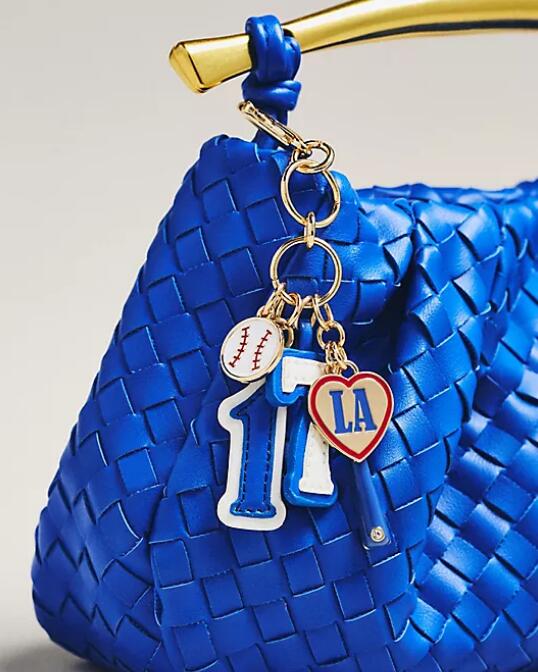 【送料無料】Anthropologie アンソロポロジー　Baseball Bag Charm Dodgers キーホ...