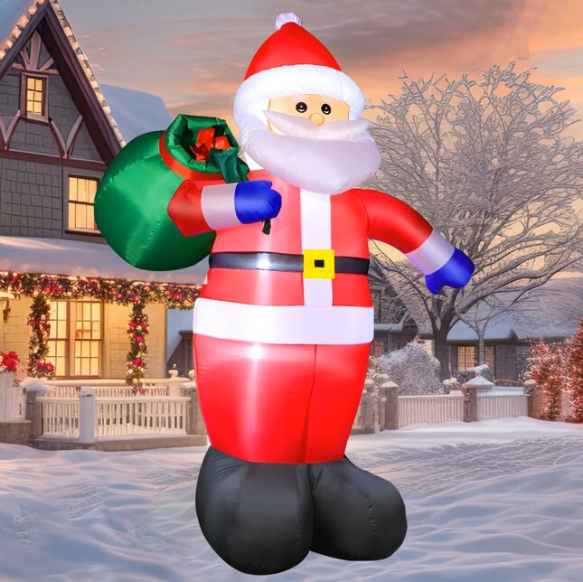 【送料無料】クリスマス　1.8m　サンタクロースxプレゼント　ダウンジャケット　デコレーション　アウ..