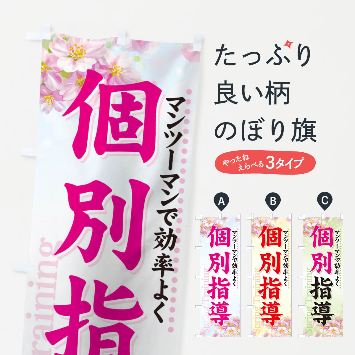 【ネコポス送料360】 のぼり旗 個別指導のぼり 718W グッズプロ 【名入れできます+1017円】