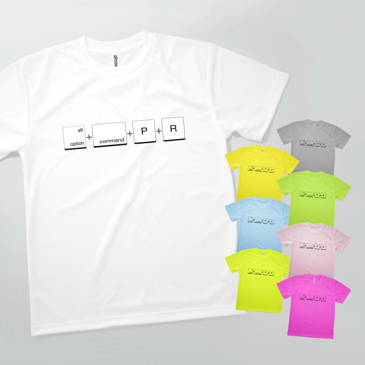 Tシャツ option+command+P+R ショートカット ドライ 発汗性の良い快適素材 ドライTシャツ